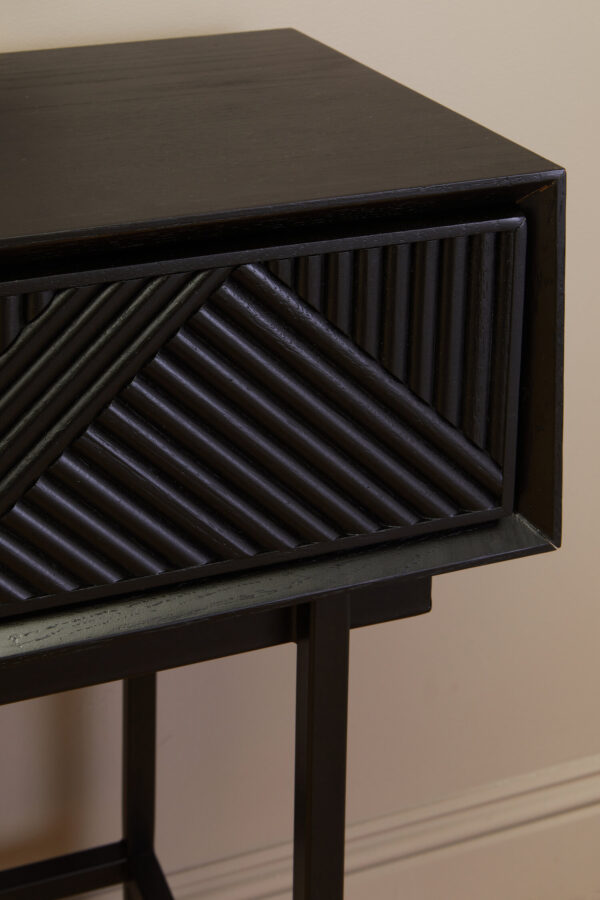 Jakara Black Finish Console Table with 2 Drawers