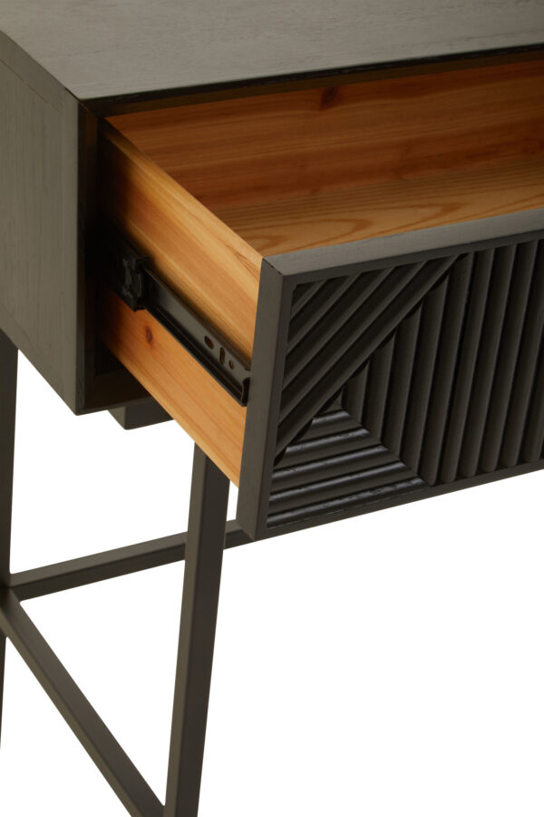Jakara Black Finish Console Table with 2 Drawers