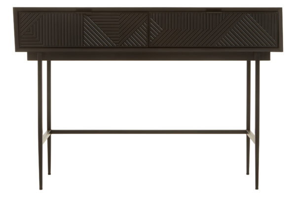 Jakara Black Finish Console Table with 2 Drawers