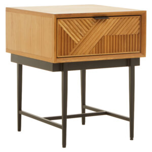 Jakara Natural Finish Side Table with 1 Drawer