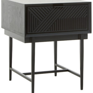 Jakara Black Finish Side Table with 1 Drawer