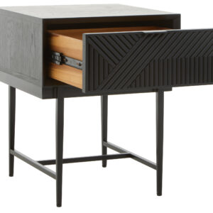Jakara Black Finish Side Table with 1 Drawer