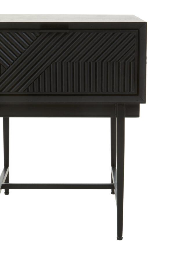 Jakara Black Finish Side Table with 1 Drawer