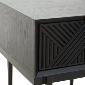 Jakara Black Finish Side Table with 1 Drawer