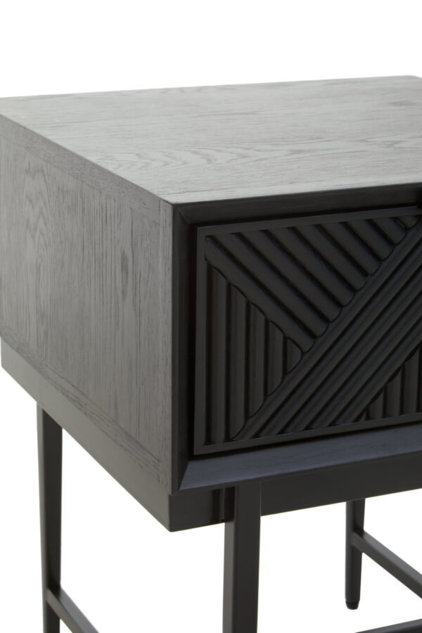 Jakara Black Finish Side Table with 1 Drawer