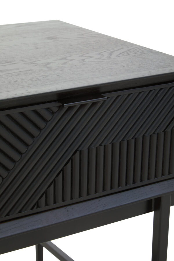 Jakara Black Finish Side Table with 1 Drawer