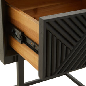 Jakara Black Finish Side Table with 1 Drawer