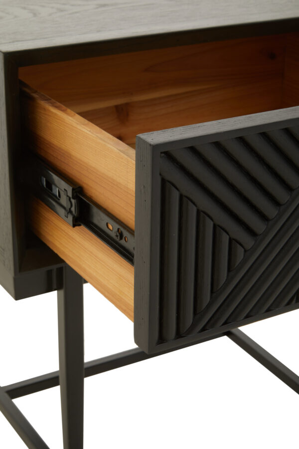 Jakara Black Finish Side Table with 1 Drawer