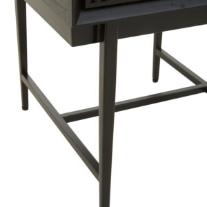 Jakara Black Finish Side Table with 1 Drawer