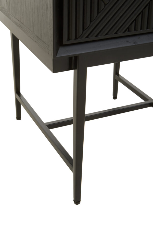 Jakara Black Finish Side Table with 1 Drawer