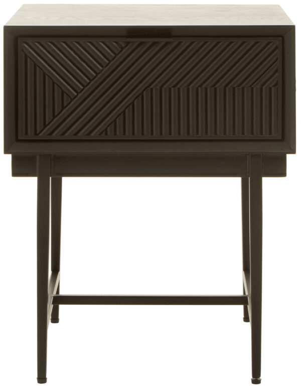 Jakara Black Finish Side Table with 1 Drawer