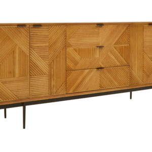 Jakara Natural Finish Sideboard with 4 Doors and  3 Drawers