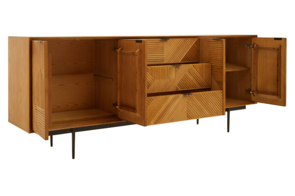 Jakara Natural Finish Sideboard with 4 Doors and  3 Drawers