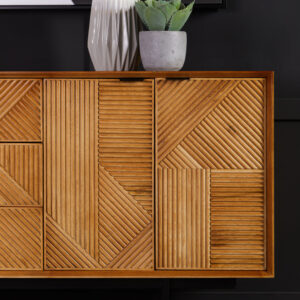 Jakara Natural Finish Sideboard with 4 Doors and  3 Drawers