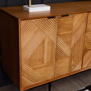 Jakara Natural Finish Sideboard with 4 Doors and  3 Drawers