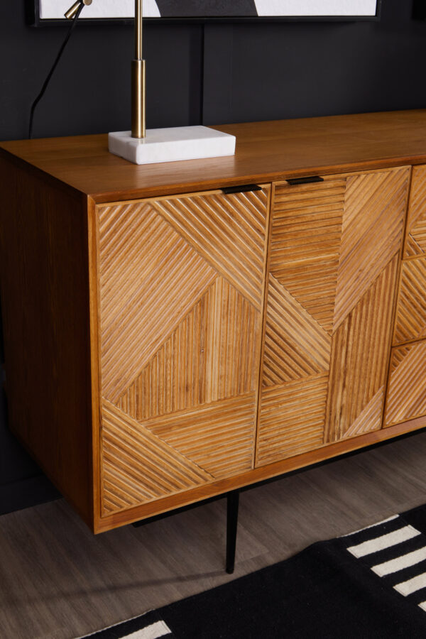 Jakara Natural Finish Sideboard with 4 Doors and  3 Drawers