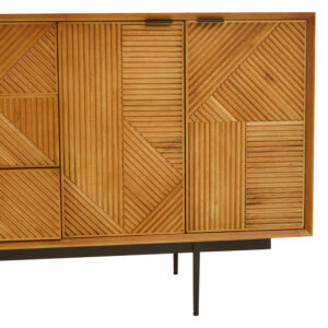 Jakara Natural Finish Sideboard with 4 Doors and  3 Drawers