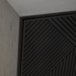 Jakara Black Finish Sideboard with 4 Doors and 3 Drawers