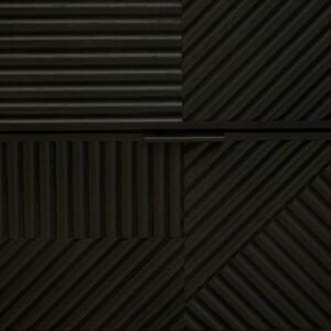 Jakara Black Finish Sideboard with 4 Doors and 3 Drawers