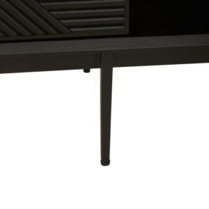 Jakara Black Finish Sideboard with 4 Doors and 3 Drawers