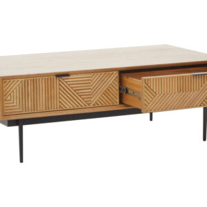 Jakara Natural Finish Coffee Table with Drawers