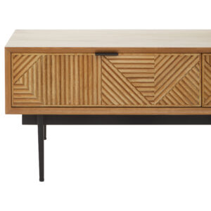 Jakara Natural Finish Coffee Table with Drawers
