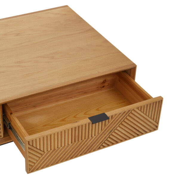 Jakara Natural Finish Coffee Table with Drawers