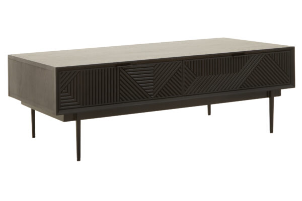 Jakara Black Finish Coffee Table with Drawers