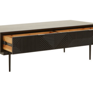 Jakara Black Finish Coffee Table with Drawers