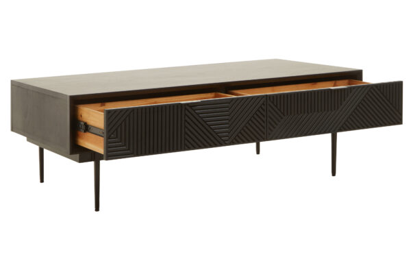 Jakara Black Finish Coffee Table with Drawers