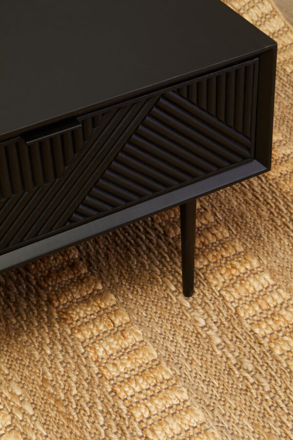 Jakara Black Finish Coffee Table with Drawers