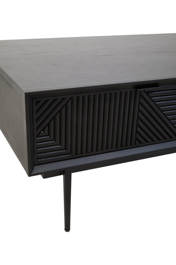 Jakara Black Finish Coffee Table with Drawers