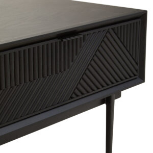 Jakara Black Finish Coffee Table with Drawers