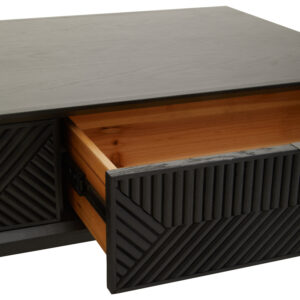 Jakara Black Finish Coffee Table with Drawers