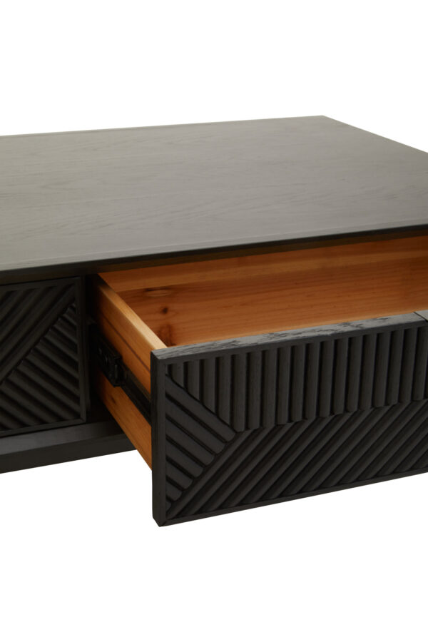 Jakara Black Finish Coffee Table with Drawers