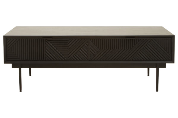 Jakara Black Finish Coffee Table with Drawers