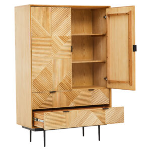 Jakara Natural Finish Cabinet with Drawers