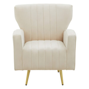 Hayley Natural Velvet Armchair