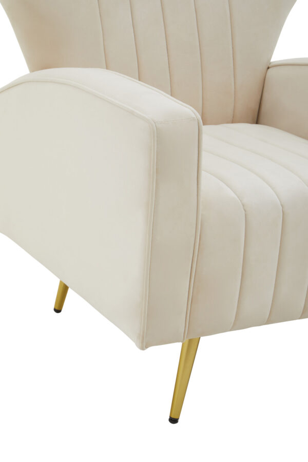 Hayley Natural Velvet Armchair