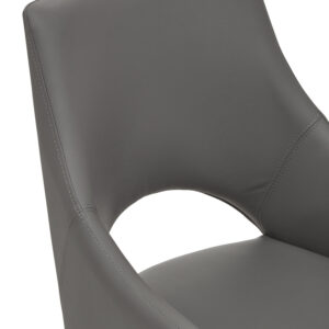 Gilden Grey Leather Effect Dining Chair with Gold Tip Legs