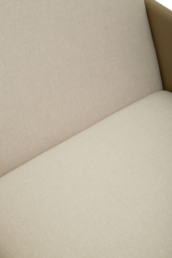 Gilden White Fabric and Brown Faux Leather Dining Chair