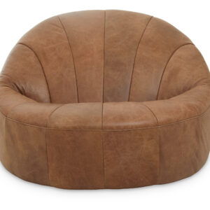 Hoxton Light Brown Leather Lounge Cocoon Chair