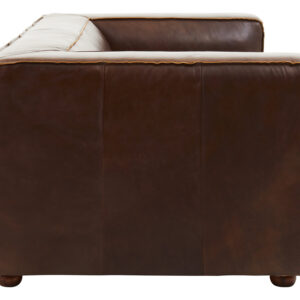 King Two Seater Antique Brown Leather Sofa