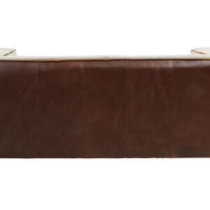 King Two Seater Antique Brown Leather Sofa