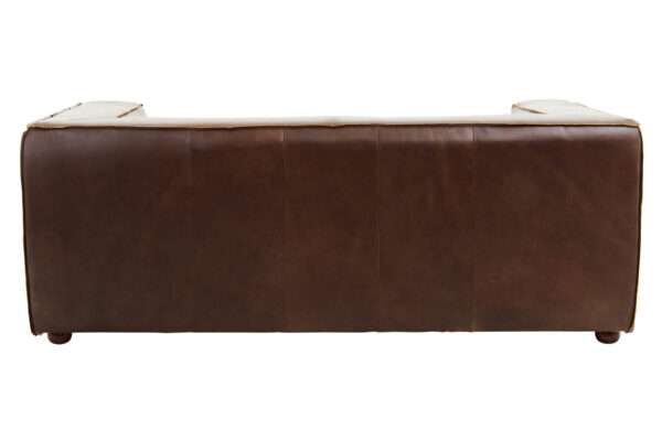 King Two Seater Antique Brown Leather Sofa