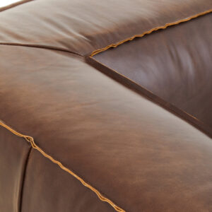King Two Seater Antique Brown Leather Sofa