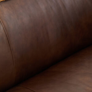 King Two Seater Antique Brown Leather Sofa