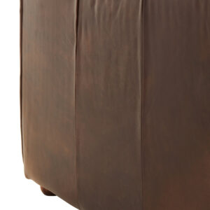 King Two Seater Antique Brown Leather Sofa
