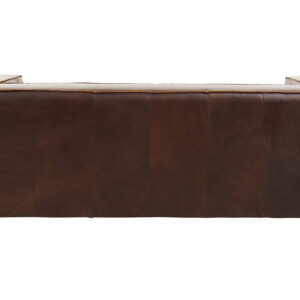 King Three Seater Antique Brown Leather Sofa
