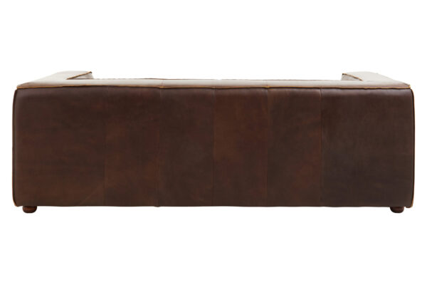 King Three Seater Antique Brown Leather Sofa